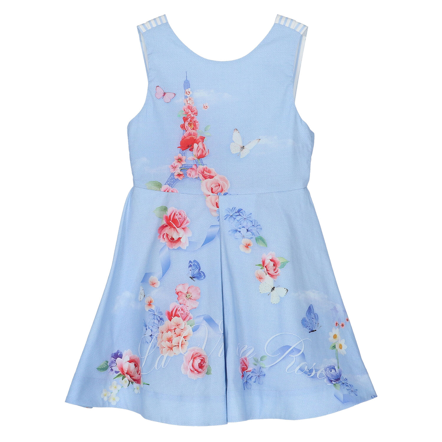 Girls Blue Cotton Dress, 1, hi-res image number null