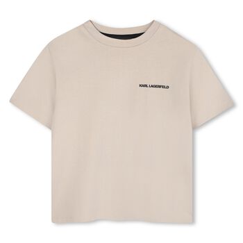 Boys Beige Logo T-Shirt