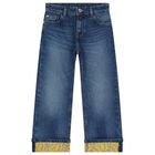 Girls Blue Denim Jeans, 1, hi-res