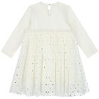 Girls Ivory & Gold Dress, 1, hi-res