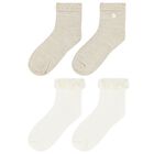 Girls Ivory & Gold Socks (2 Pack), 2, hi-res