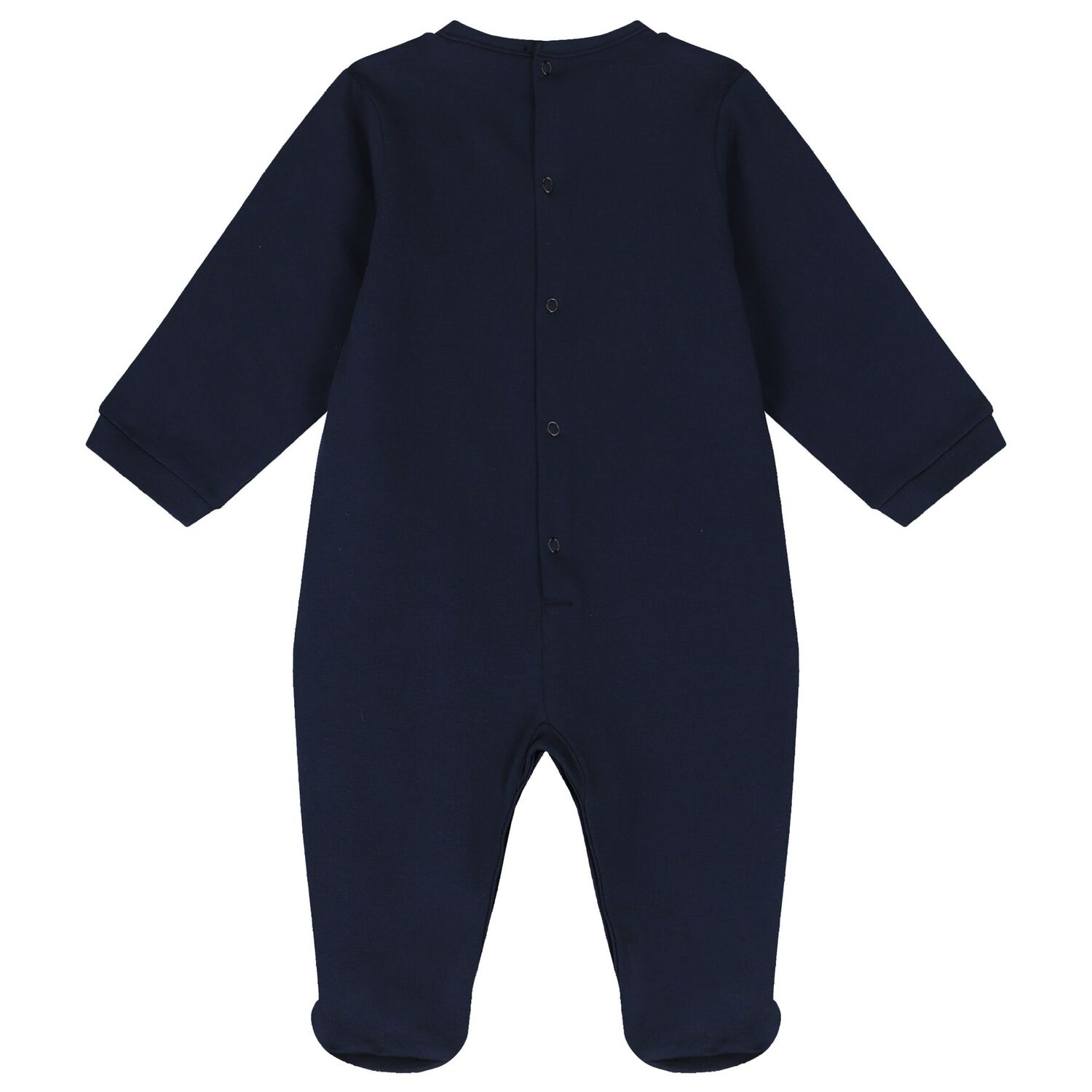 Baby Boys Navy & Gold Logo Babygrow, 3, hi-res