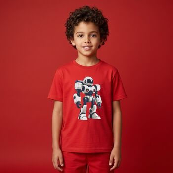 Boys Red Robot T-Shirt