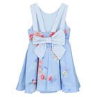 Girls Blue Cotton Dress, 1, hi-res