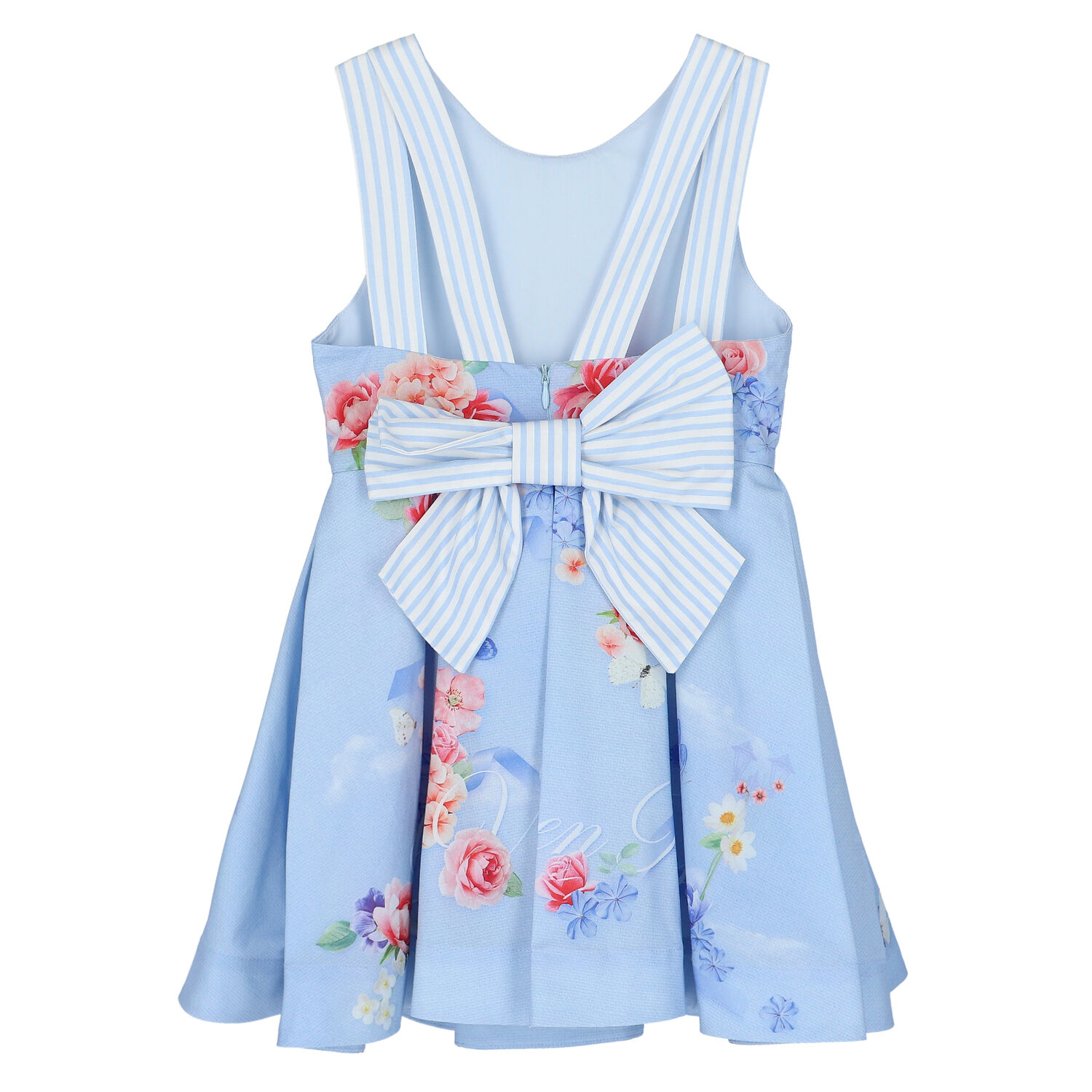 Girls Blue Cotton Dress, 1, hi-res image number null