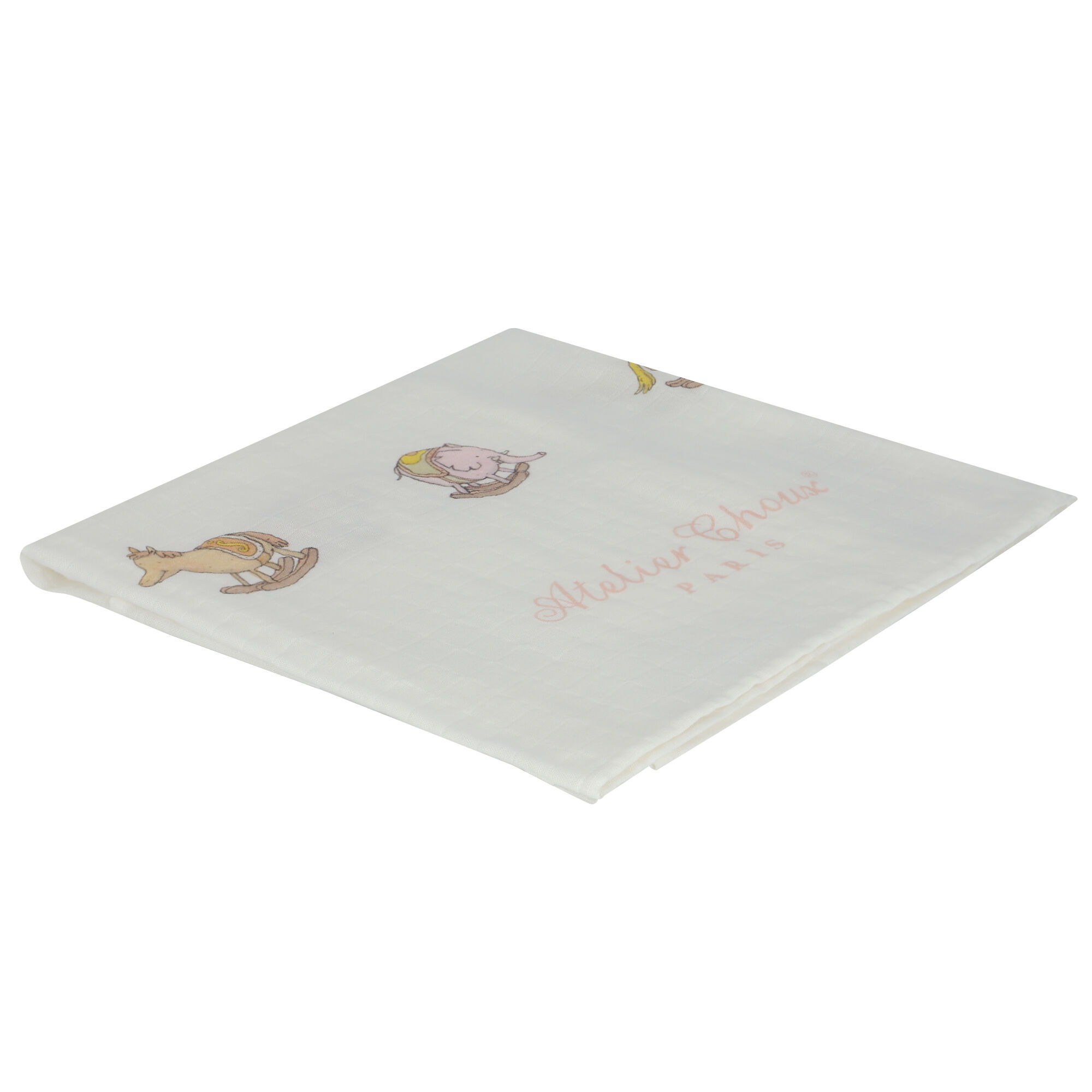 Atelier Choux Ivory Rocking Horse Swaddle Blanket Junior Couture UAE