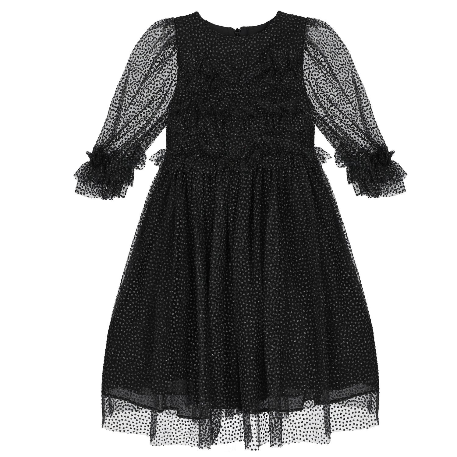 Girls Black Tulle Dress, 1, hi-res image number null