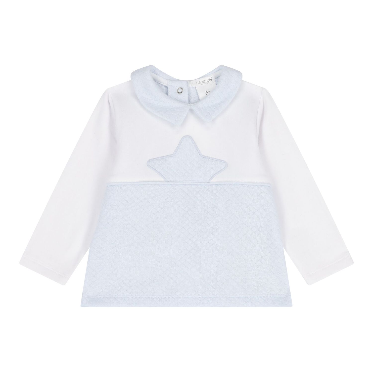 Baby Boys White & Blue Quilted Tracksuit, 1, hi-res