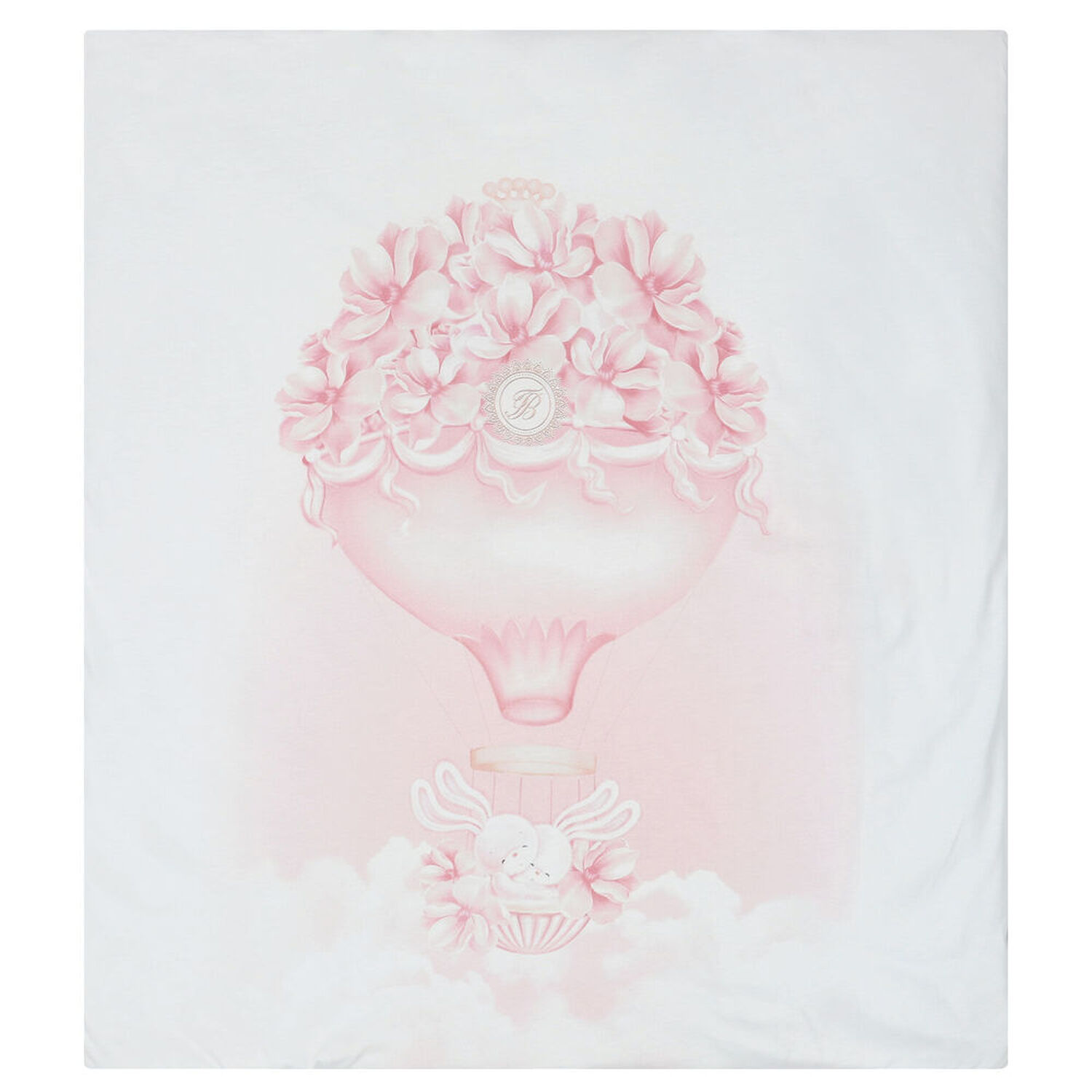 بطانبة بنات بطبعة الزهور وبالون الهواء باللون الأبيض والوردى, 2, hi-res image number null