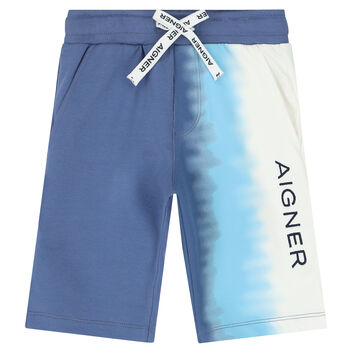 Younger Boys Blue & White Logo Shorts