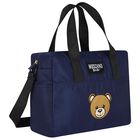Navy Blue Teddy Bear Logo Baby Changing Bag, 1, hi-res