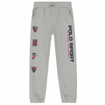 Boys Grey Logo Joggers 