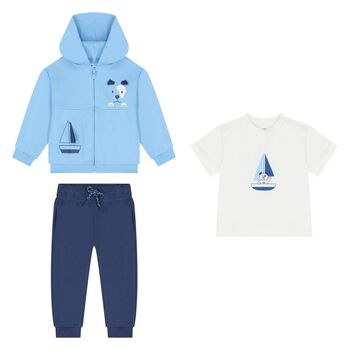 Younger Boys Blue & Navy Blue Tracksuit Set ( 3 Piece )