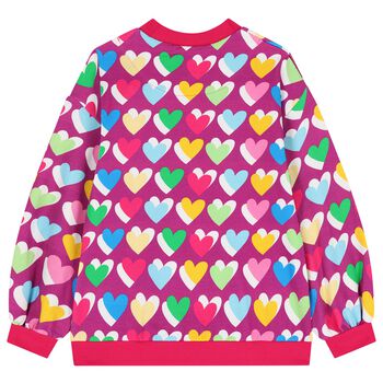 Girls Purple & Pink Heart Sweatshirt