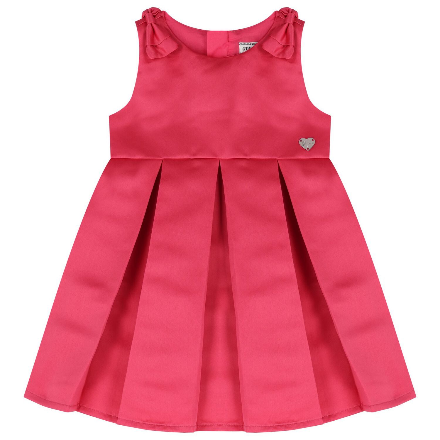 Younger Girls Pink Satin Dress Set, 2, hi-res