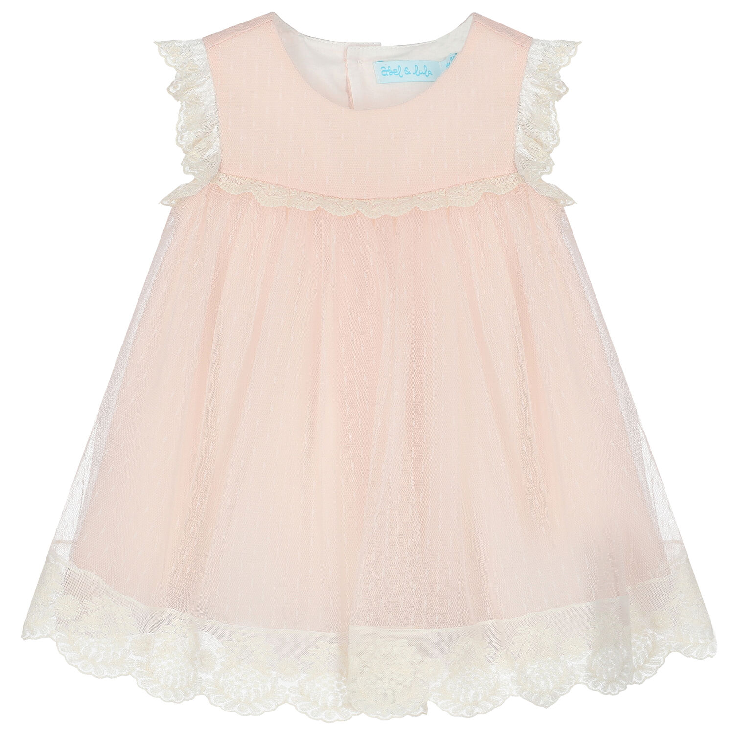 طقم فستان تول مطرز باللون الزهري, 1, hi-res