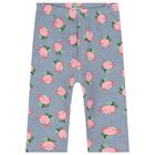 Younger Girls White & Blue Floral Leggings Set, 2, hi-res