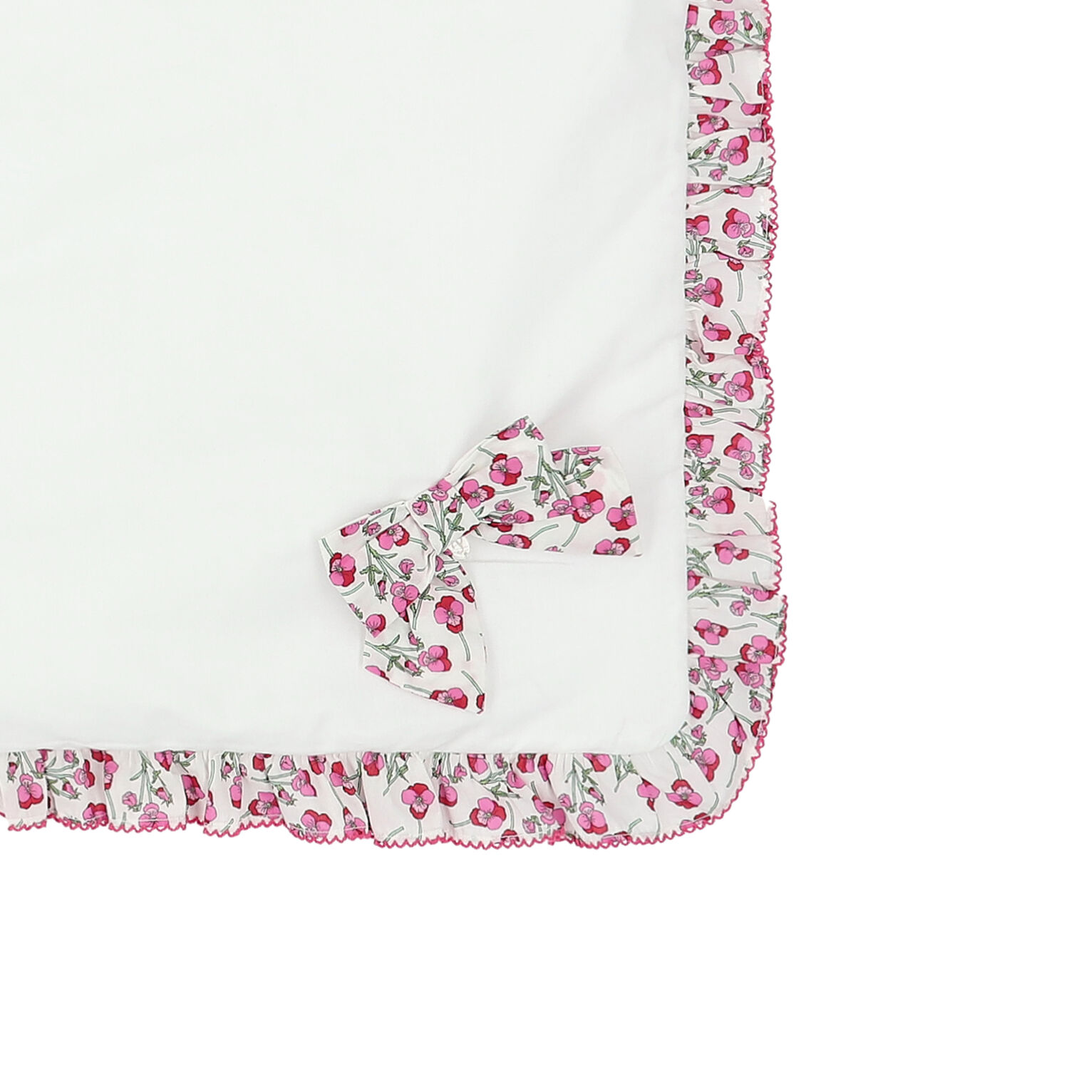 Baby Girls White & Pink Liberty Blanket, 1, hi-res