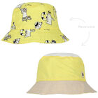 Younger Boys Yellow & Beige Reversible Bucket Hat, 1, hi-res