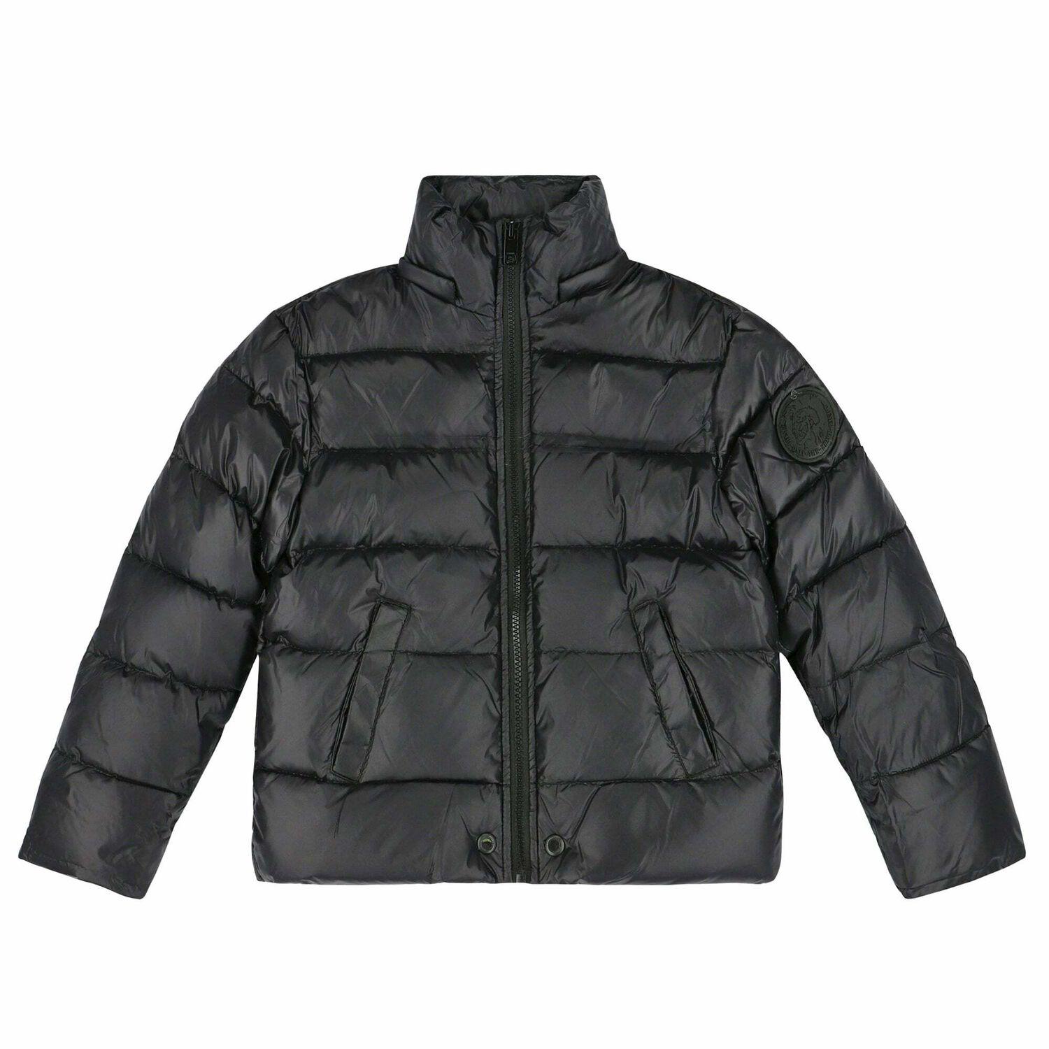 Boys Black Puffer Jacket, 1, hi-res