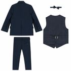 Boys Navy Blue Suit Set, 1, hi-res