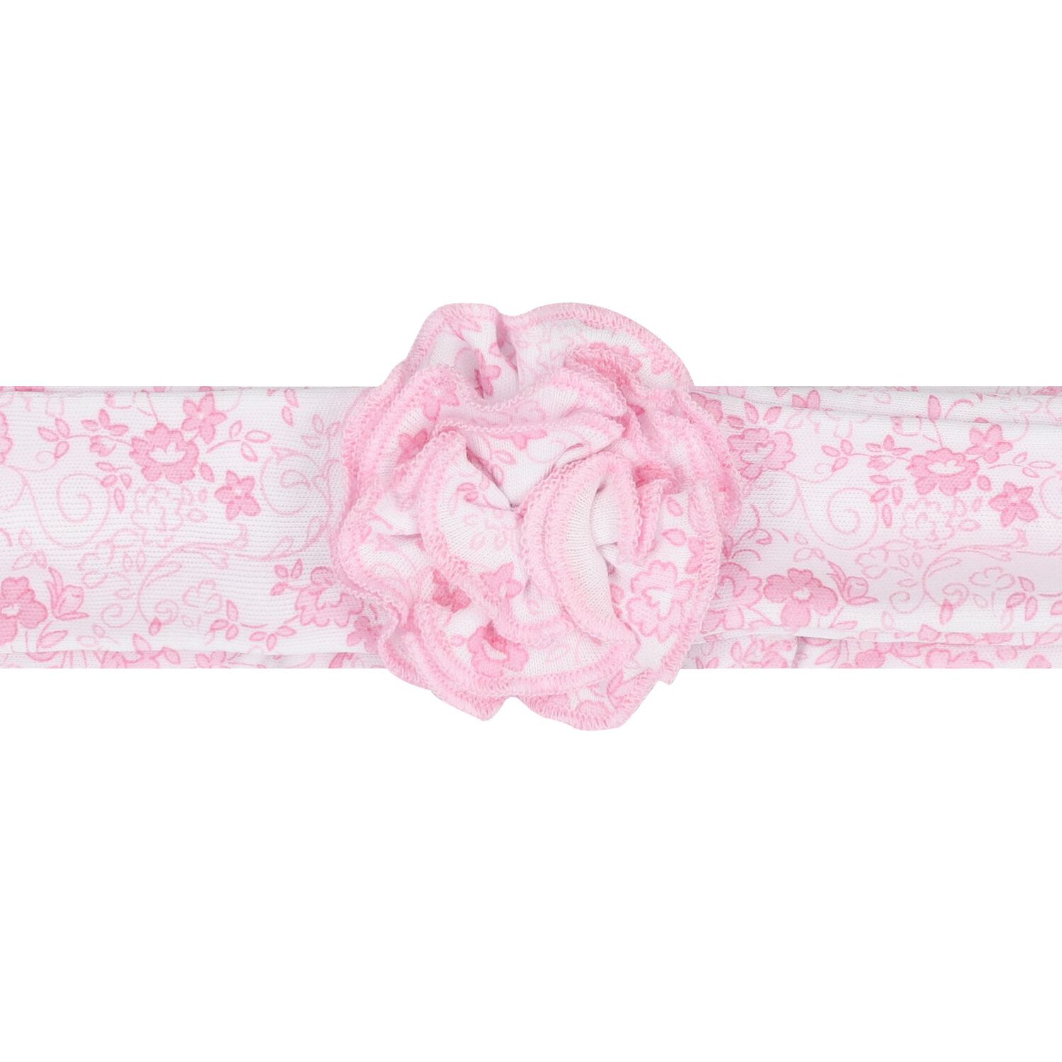 Baby Girls White & Pink Old English Roses Headband, 1, hi-res image number null