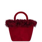 حقيبة يد بنات بالشعار مخملية باللون الأحمر , 1, hi-res