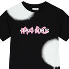 Girls Black & White Logo Dress, 1, hi-res