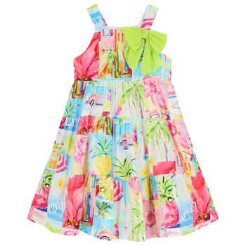 Girls Multi-Colored Bow Dress