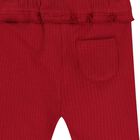 Younger Girls Red Ribbed Leggings, 1, hi-res
