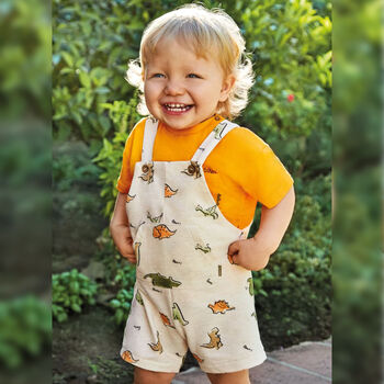 Younger Boys Ivory Dungaree Set