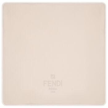 بطانية بالشعار باللون البيج للأطفال