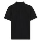 Boys Mini Me Black Logo Polo Shirt, 1, hi-res