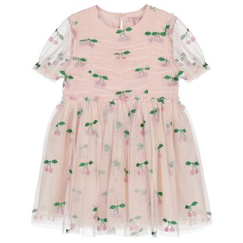 Girls Pink Cherry Tulle Dress