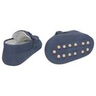 أحذية موكاسين للأطفال الرضع من الجلد باللون الكحلي، مناسبة لمرحلة ما قبل المشي, 3, hi-res