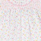 Baby Girls White & Pink Heart Romper, 1, hi-res
