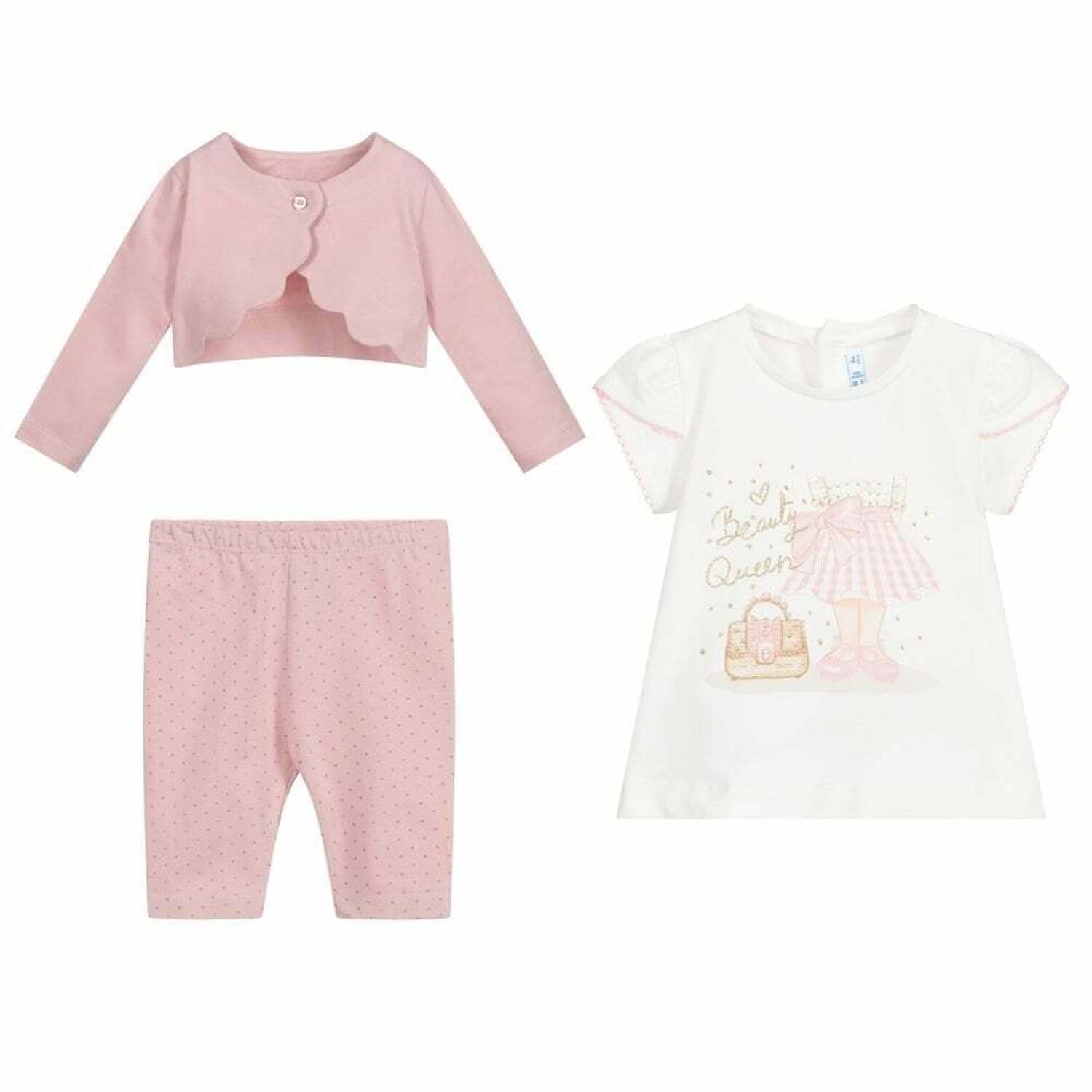 طقم ليغنز باللون الزهرى والابيض للبنات, 1, hi-res