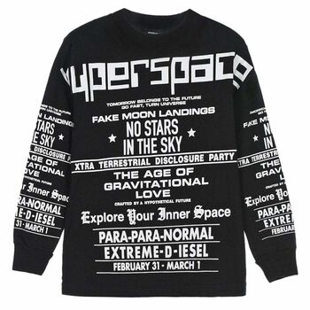 Boys Black Printed Sweatshirt