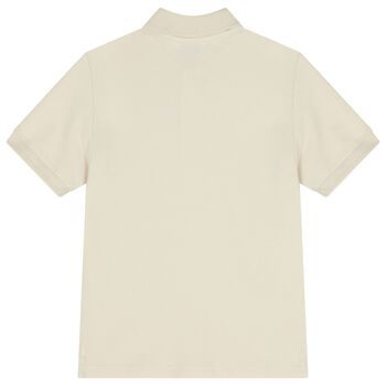 قميص بولو بيج اللون للأولاد بشعار