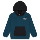 Boys Black & Blue Logo Hooded Top, 1, hi-res