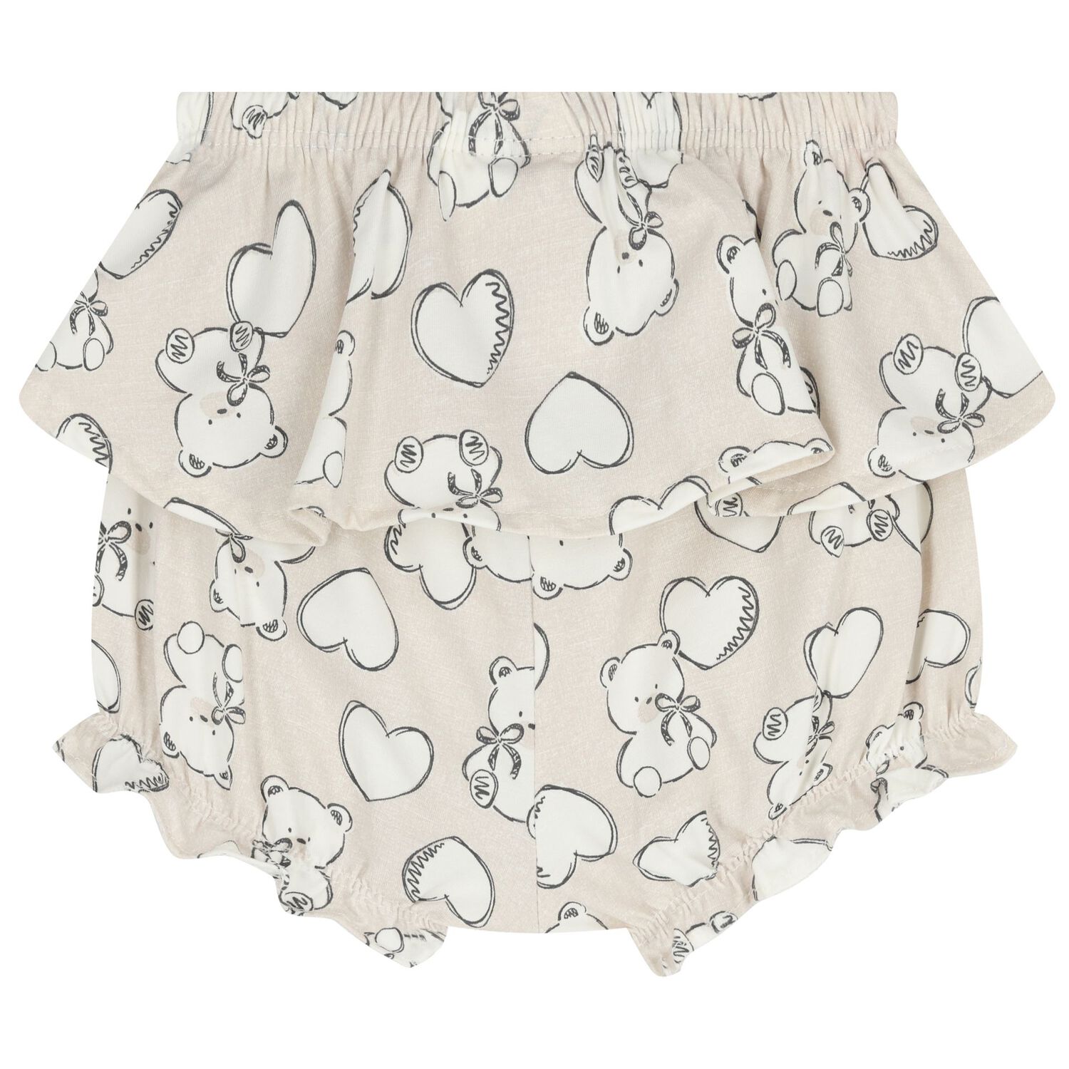 طقم شورتات للبنات الصغيرات باللونين العاجي والبيج (عبوة من قطعتين), 1, hi-res