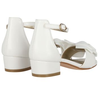 Girls Ivory Bow Sandals
