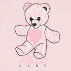 Younger Girls Ivory Teddy Logo Dress, 1, hi-res