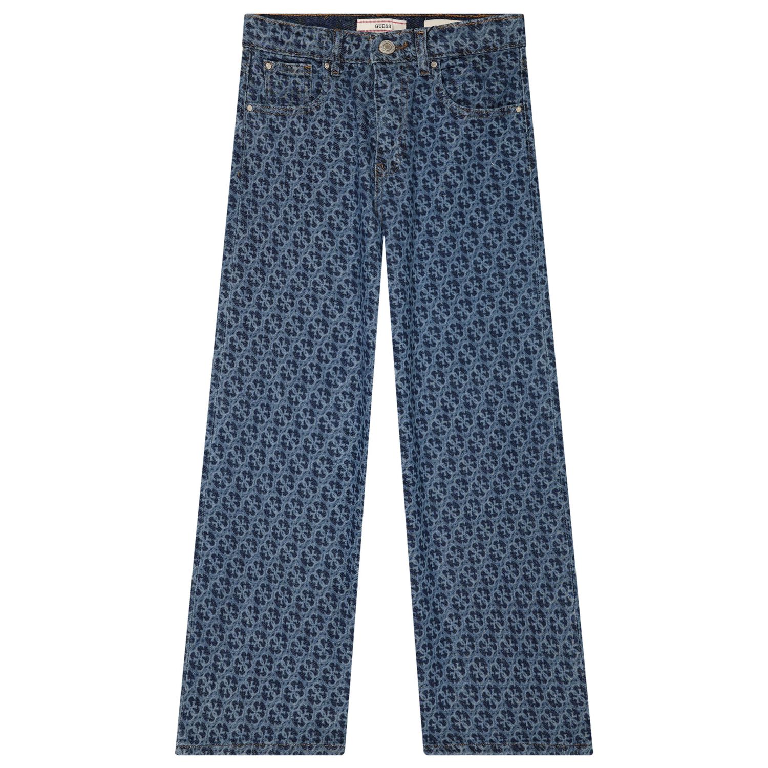 Girls Blue Logo Denim Jeans, 1, hi-res