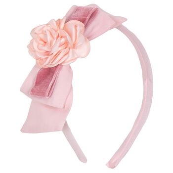 Patachou Girls Pink Flower & Bow Headband, 1 Girls Pink Flower & Bow Headband