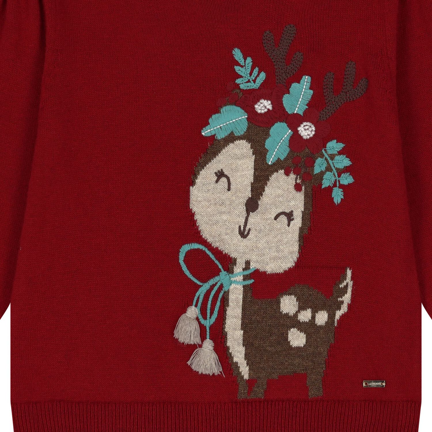 Baby Girls Red Reindeer Jumper, 1, hi-res image number null