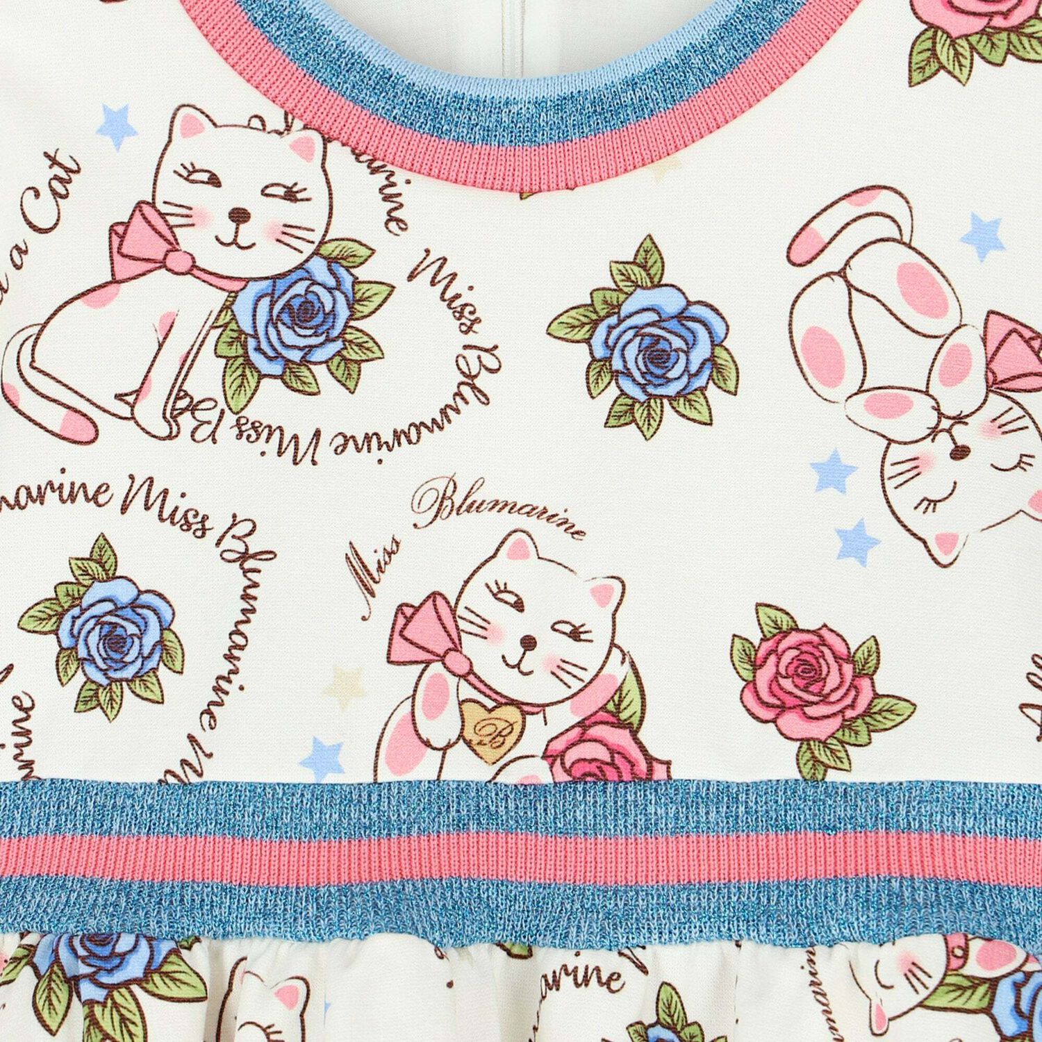 Girls White Printed Dress, 1, hi-res image number null