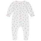 Baby Girls White & Pink Floral Babygrow, 1, hi-res