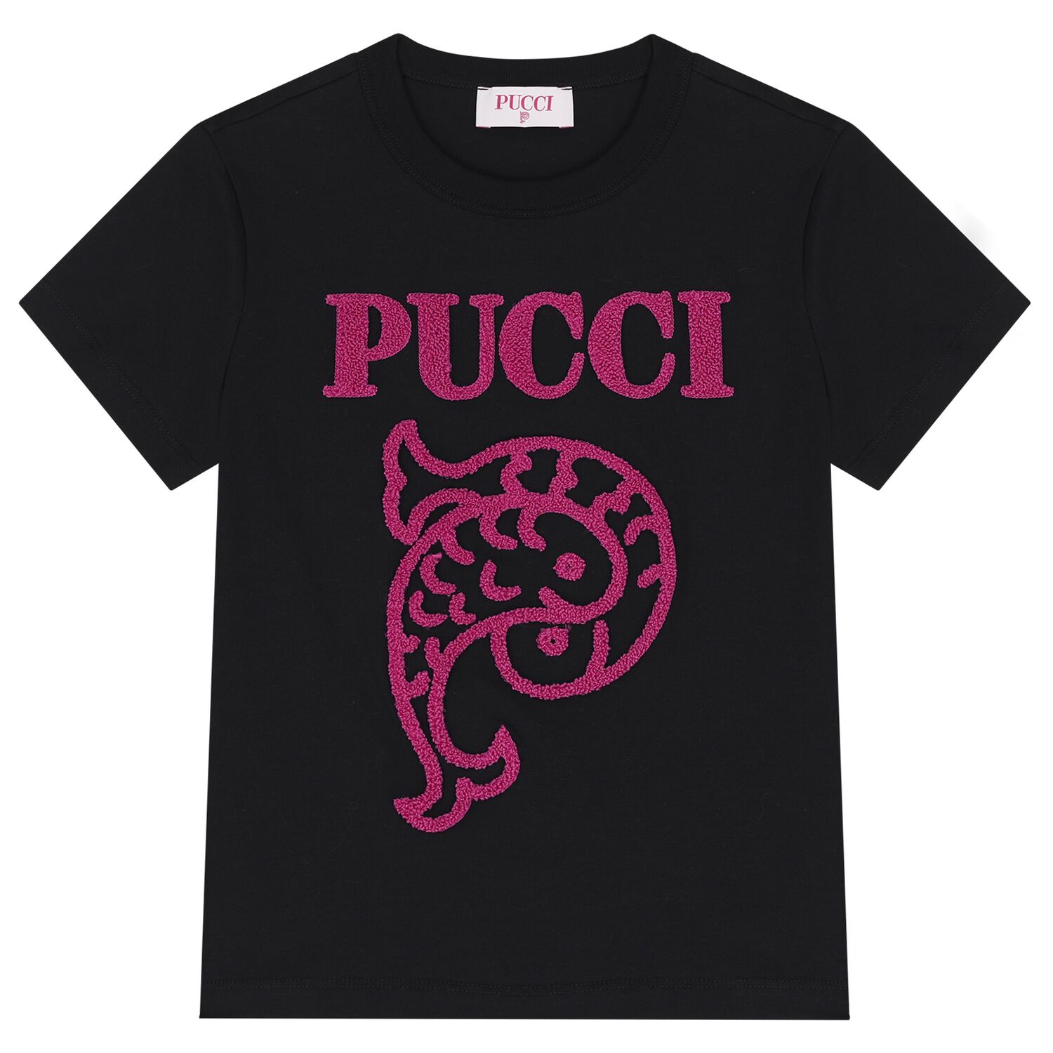 Girls Black Logo T-Shirt, 1, hi-res