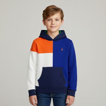 Boys Multi-Coloured Logo Hooded Top